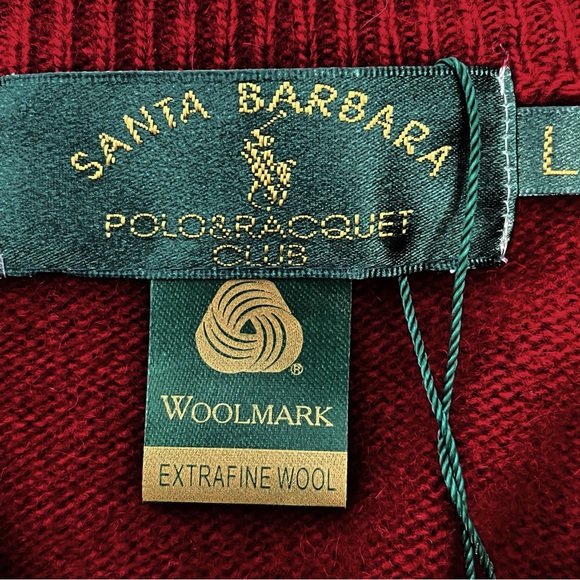 Ralph Lauren Santa Barbara Racquet Club Woolmark  Wool Burgundy Sweater L - Picture 4 of 7